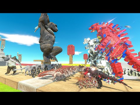 Dinosaurs + Beast Titan Revolt Battle With KING KONG | Who can defeat Team MechaGodzilla?