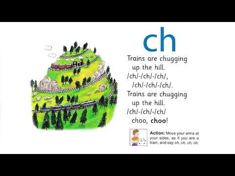 UK School Primary One Jolly Phonics Song Ch ch - Trains are Chugging up the Hill