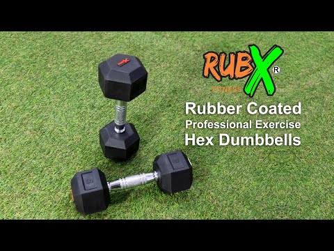 RUBX Rubber Coated Professional Exercise Hex Dumbbells (Pack of Two) 7.5 Kg  x 2pc (Total = 15 kg) Rs. 1730 