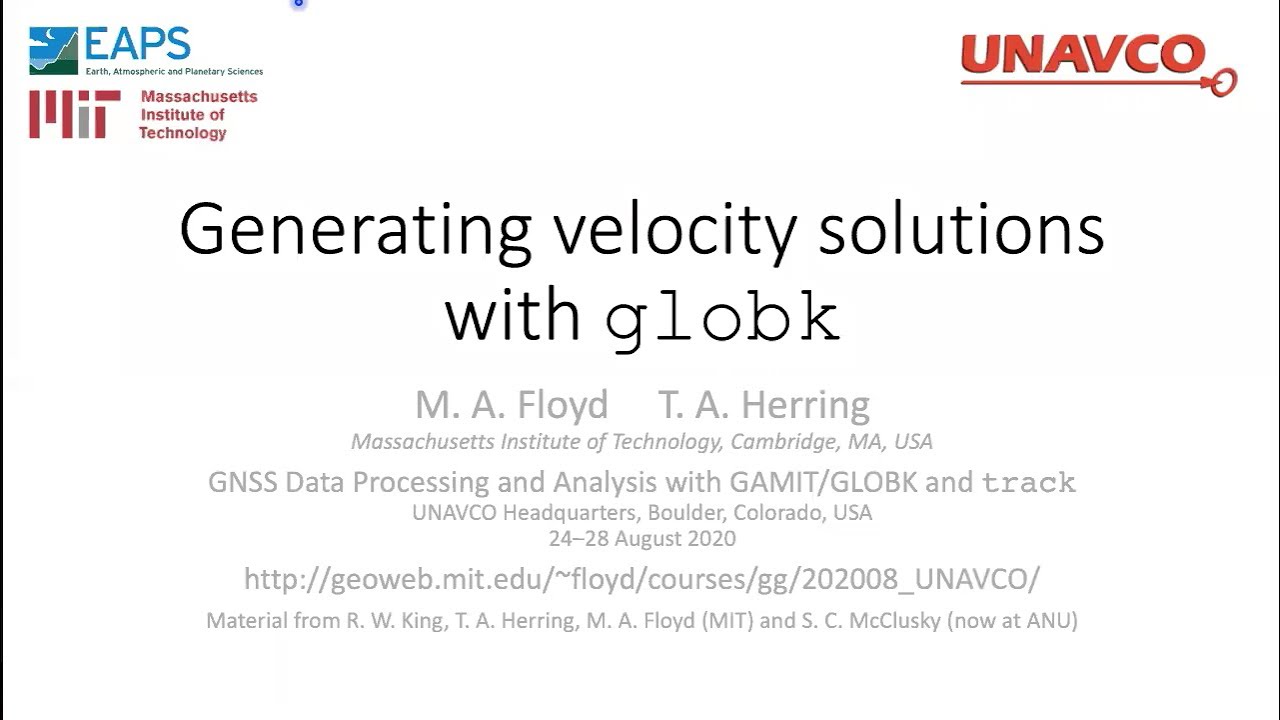 Generating velocity solutions with globk