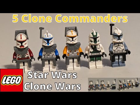 All 5 LEGO Star Wars The Clone Wars Phase 1 Clone Commanders Ever Released!