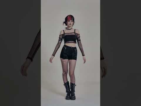 Ladies Gothic Lace Inset Shorts with Zip Pockets