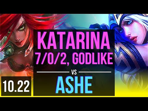 KATARINA & Yuumi vs ASHE & Annie (ADC) | 7/0/2, 1.2M mastery, Godlike | BR Diamond | v10.22