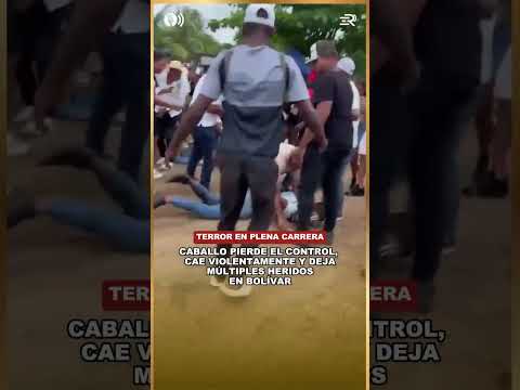 CABALLO PIERDE EL CONTROL, CAE VIOLENTAMENTE Y DEJA MÚLTIPLES HERIDOS EN BOLÍVAR