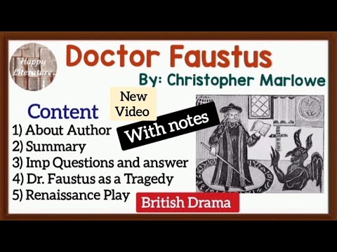 New Video/Dr. Faustus by Christopher Marlowe/Summary, Analysis and Questions with Notes.