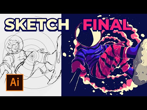 TSHIRT DESIGN: CREATIVE PROCESS - ADOBE ILLUSTRATOR TIMELAPSE