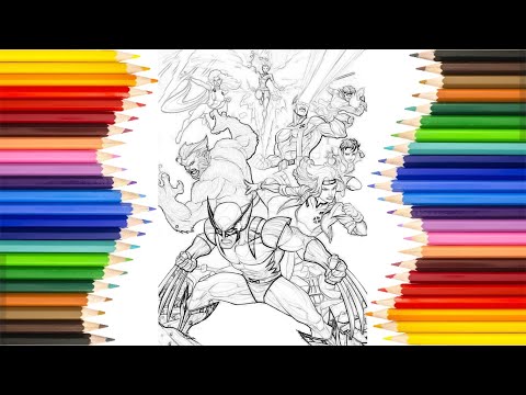 Tô màu X-Men/X-men Coloring Pages: Logan, Mystique, Marie, Magneto, Jean grey, Giáo sư X, Deadpool
