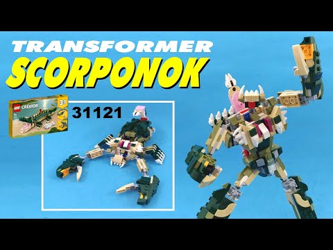 Tutorial: Let's build Scorponok (Transformer) / Scorpion from LEGO Creator set 31121 :Crocodile