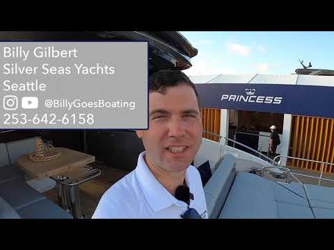 Stylish Princess V55 Coupe at Palm Beach Boat Show 2023