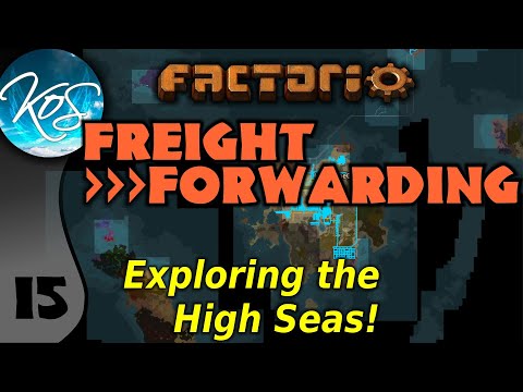 Factorio Freight Forwarding Mod 15 - NEW LANDS - Ships, trains! - Let's Play
