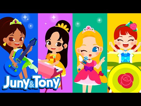 Princess Band | 4 Little Princesses | A New Girl Group | Princess Song for Kids | JunyTony