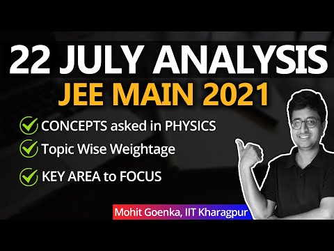 22nd July Physics Analysis - JEE Main 2021 | Most Detailed Analysis in 5 min by Mohit Sir (IIT KGP)