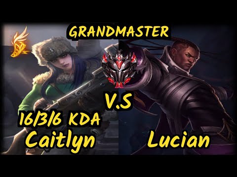 FLY Wildturtle (CAITLYN) vs LUCIAN - 16/3/6 KDA BOTTOM ADC GAMEPLAY - NA Ranked GRANDMASTER v9.6