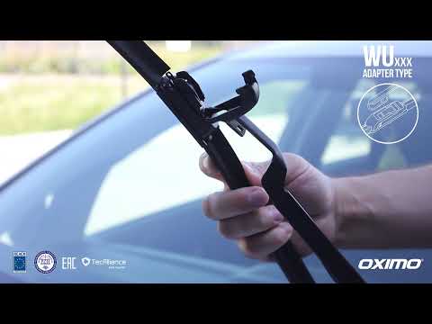 OXIMO WU flat windshield wiper installation instructions U-bracket (hook)