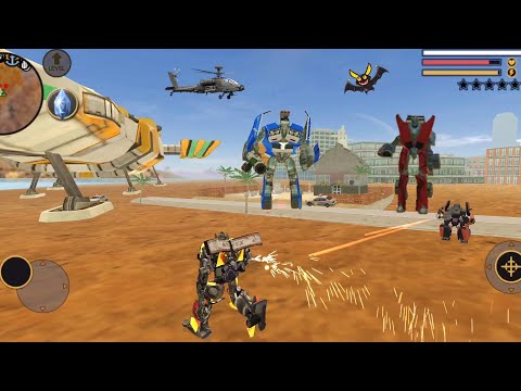 Vegas Crime Simulator (Transformer Fight Blue Car Robot) Alien Robot on Sea - Android Gameplay HD
