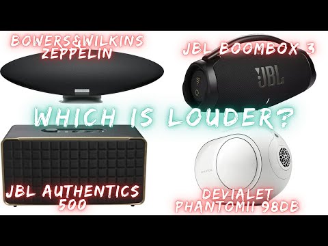 DECIBEL TEST - Devialet Phantom 2 VS Bowers&Wilkins Zeppelin VS JBL Boombox 3 VS JBL Authentics 500