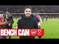 BENCH CAM | Arsenal vs West Ham (3-1) | The goals, action, reactions & more from Emirates Stadium