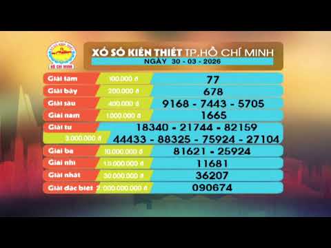 Xổ số kiến thiết TP.HCM || HTV1 ||30/3/2026