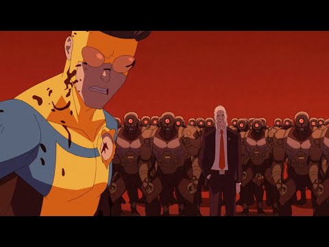 Invincible Season 3 Mark VS Cecil and Zombie Robots Epic Fight Scene!