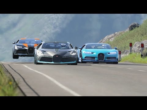 Bugatti Chiron Super Sport 300+ vs Othes Bugatti's Cars at Highlands