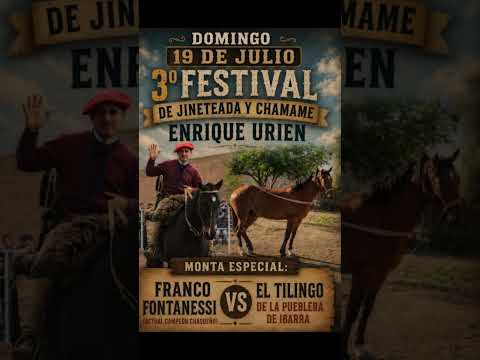 3° Festival de Doma y Chamamé en Enrique Urien este 19 de Julio.