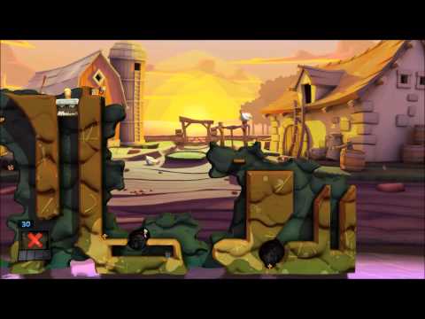 Worms Revolution: Puzzles - Farm Level 4-2 "Burrowed In" Walkthrough HD