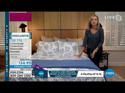 Concierge Collection 100% Cotton Ribstooth Blanket