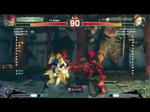 Robin01 (Evil Ryu) vs doujima gunji (Cammy) AE2012 Endless Match *720p HD*
