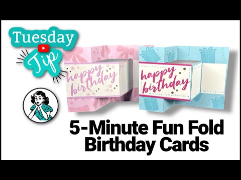 5 Minute Birthday Card Tutorial: Fun Fold Design For Boys + Girls
