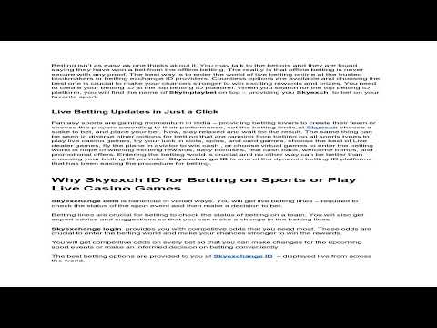 Welcome to Skyexchange Login your ultimate destination for Online Betting