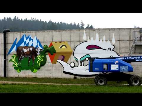 Street Art im Milchland Bayern || Artist: Codeak || Projekt Oberbayern