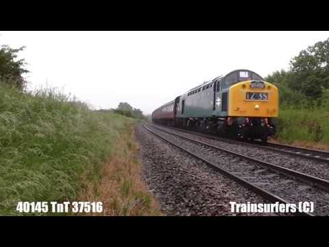 BR Class 40 No. 40145 TnT WCRC Class 37 No. 37516 on 1Z35 North Wales Excursion on 10.06.17 - HD