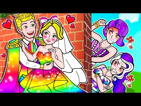 [🐾paper dolls🐾] Rich vs Poor Rapunzel Make Up Prince and Dress Design Party | Rapunzel Family