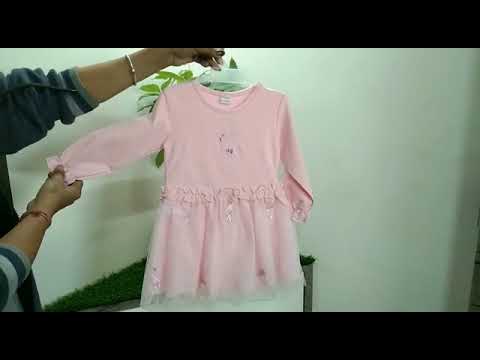 Printed kids party wear frock, imported