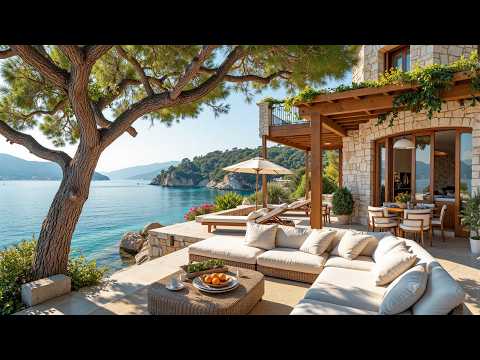 Gentle Jazz In Tranquil Beach House Ambience | Soothing Jazz Music With Soft Waves for Calm Moment