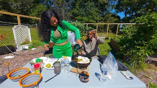 Camping With My WIFE On 40 Acres In Philly + Cooking Garden Veggies !!