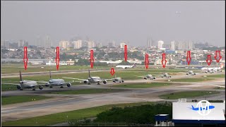 GRANDE MOVIMENTO DE MANHÃ NO AEROPORTO DE GUARULHOS SÃO PAULO POUSOS E DECOLEGENS INCRÍVEIS ✔