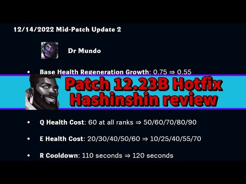 PATCH 12.23B HOTFIX LIVE - Hashinshin patch review