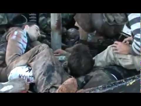 أسرى وقتلى عناصر النظام بعد السيطرة على ناحية دبسي عفنان من قبل كتيبة أبو دجانة في ريف الرقة