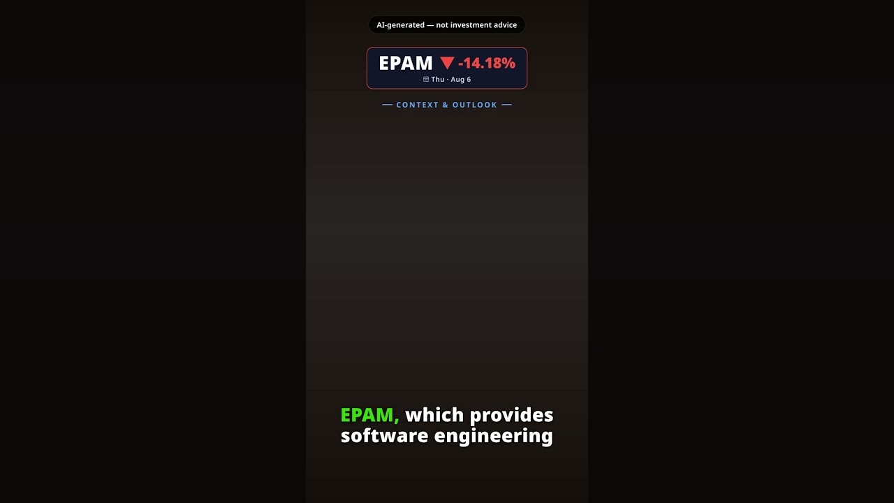 ¿Por qué se hunde la acción de EPAM Systems hoy? EPAM -14.18% (6 ago)