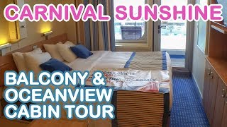Carnival Sunshine: Balcony & Oceanview Cabin Tour