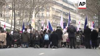 Protesters opposed to gay marriage hold street march