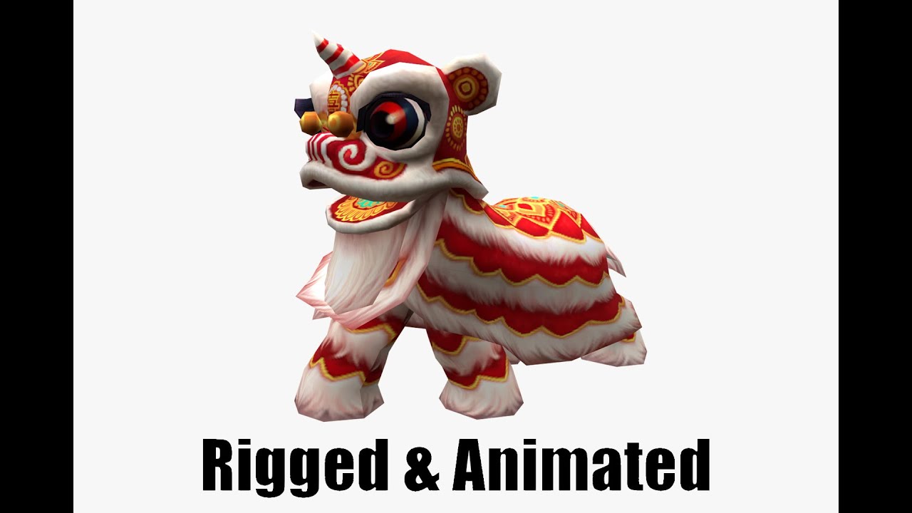 Animated Lion dance 3D Model