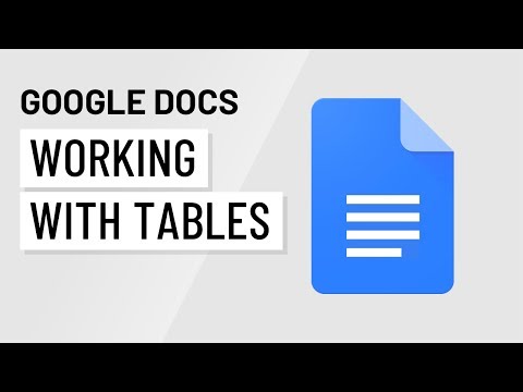 Google Docs Working with Tables