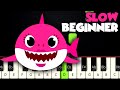 Baby Shark Song | SLOW BEGINNER PIANO TUTORIAL + SHEET MUSIC by Betacustic