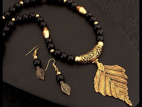 New fashion black thread gold plated jewelleries/ modern wed...