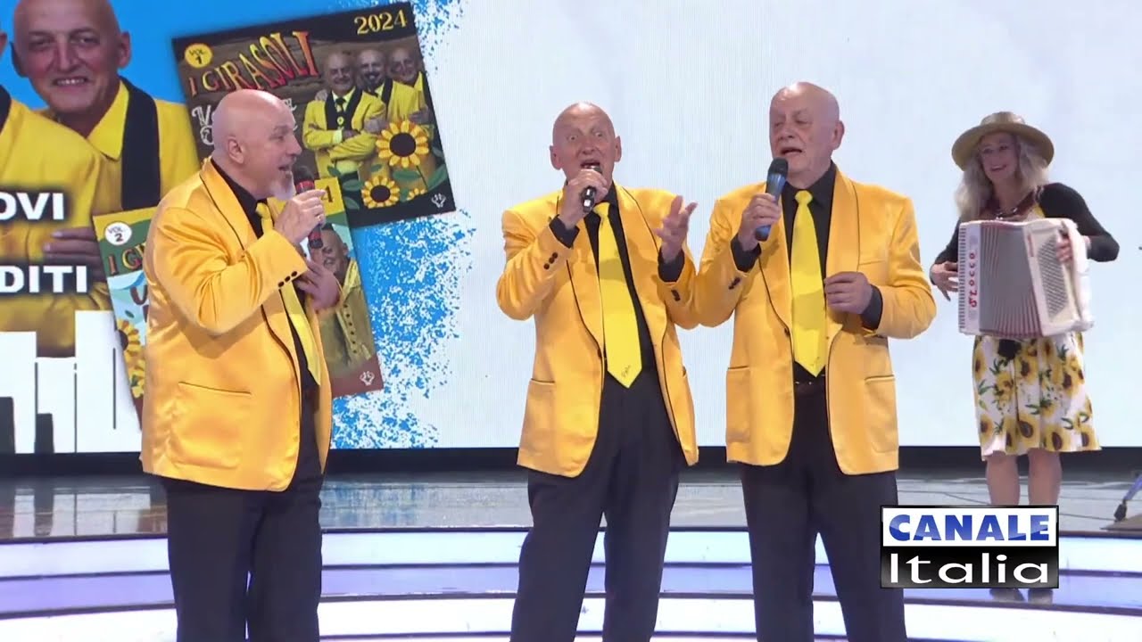 I GIRASOLI con i Nuovi Brani "DENTRO AL FIUME" Canale Italia SPECIALE FARFALLINA Cantando Ballando