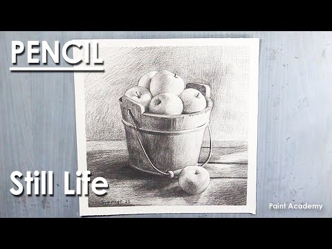 Still Life Drawing in Pencil A Bucket of Fruits | step by step