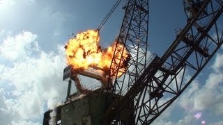 preview picture of video 'Chemical Plant Dragline Crane Cable Severance - Controlled Demolition, Inc.'