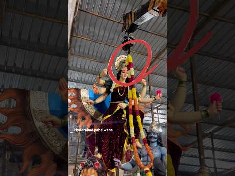 Unexpected Flowers Danda With crane for Biggest Durga Mata aagman 2024 #youtubeshorts #durgamata #yt